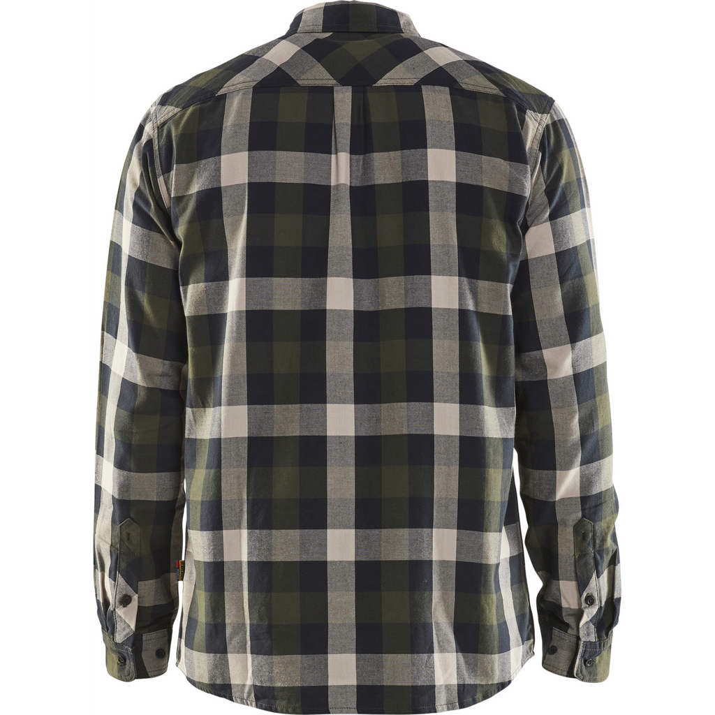 Blaklader Flannel Shirt, Dark Olive Green/Black (4)