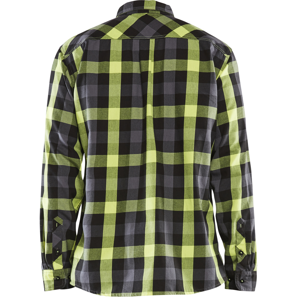 Blaklader Flannel Shirt, Black/Yellow (4)
