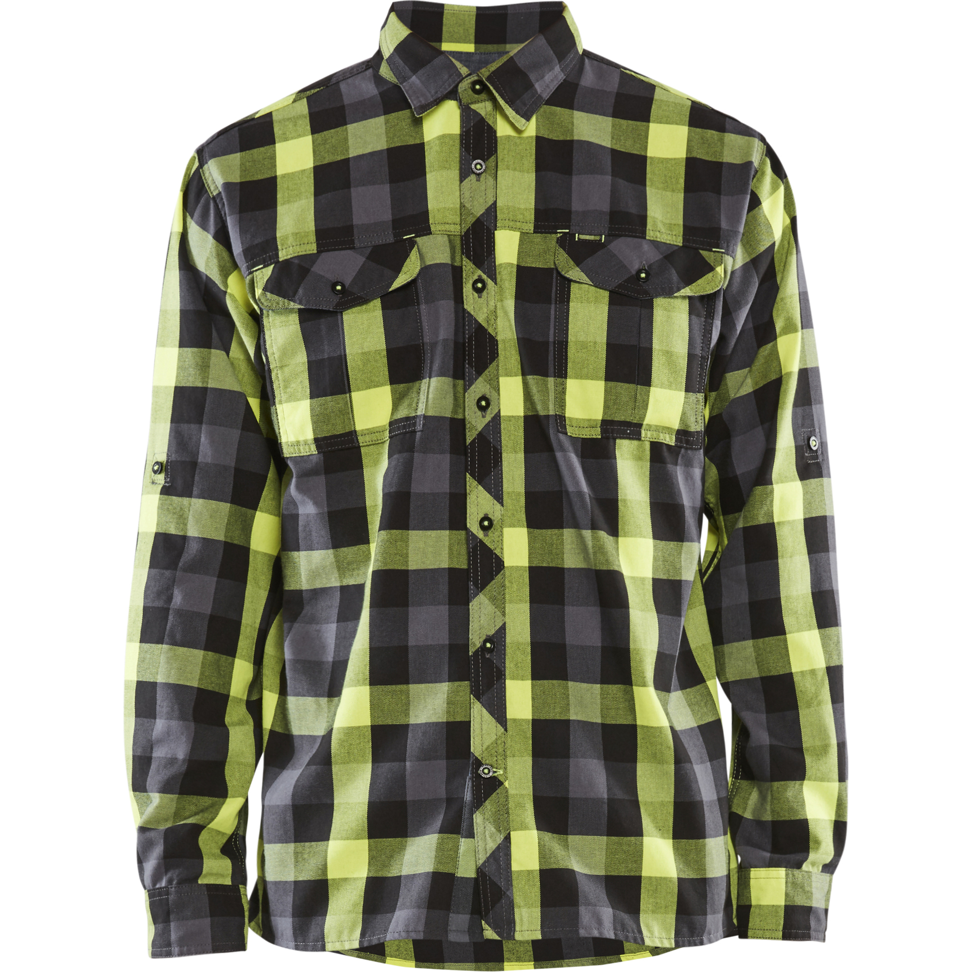 Blaklader Flannel Shirt, Black/Yellow