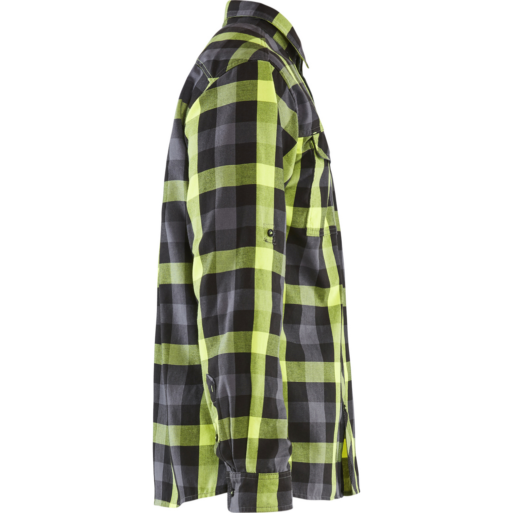 Blaklader Flannel Shirt, Black/Yellow (2)