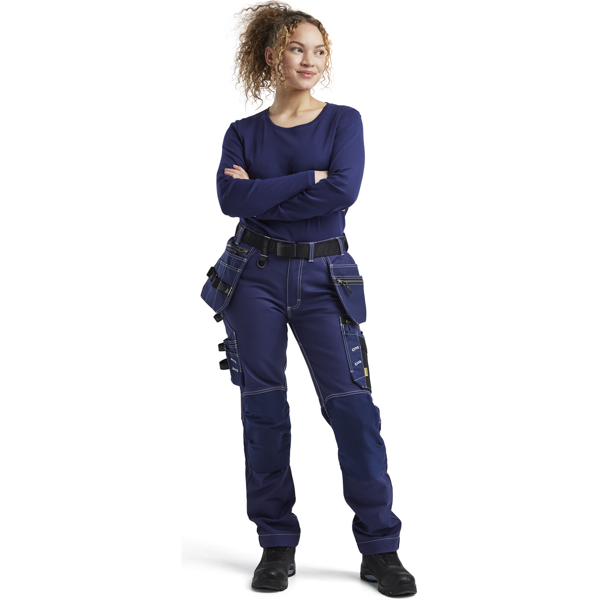 Blaklader Ladies Long Sleeve T-Shirt, Navy Blue (5)