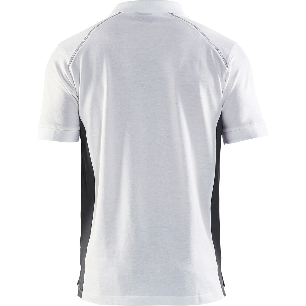 Blaklader Polo Shirt, White/Dark Grey (4)