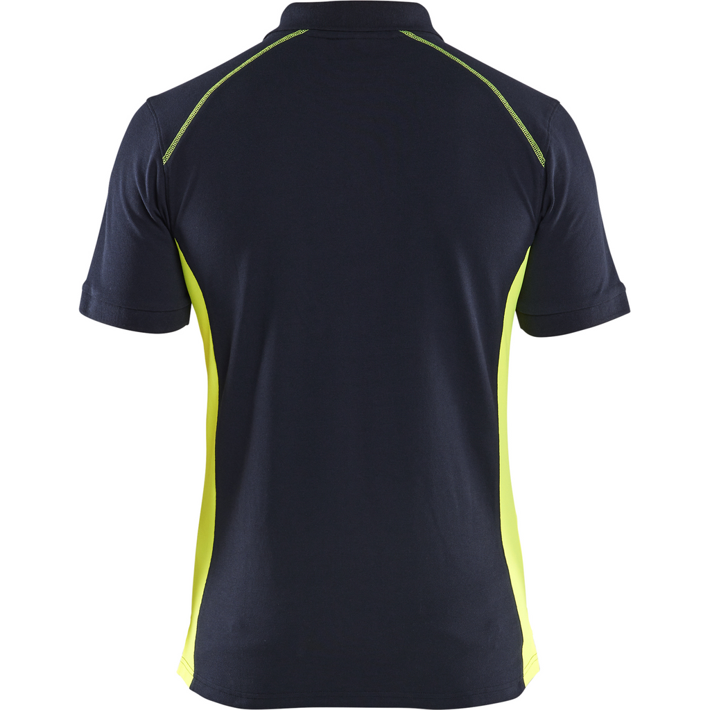 Blaklader Polo Shirt, Dark Navy/Yellow (4)