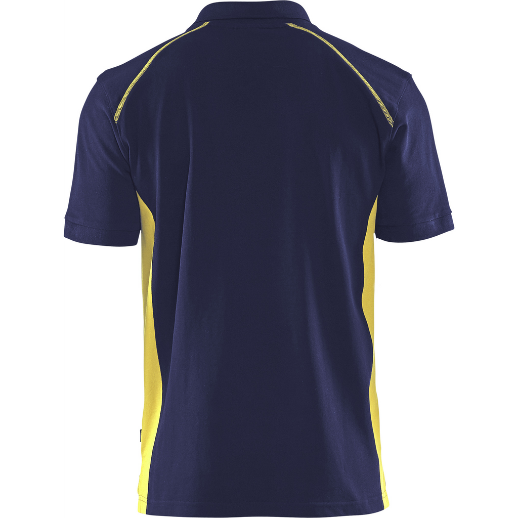 Blaklader Polo Shirt, Navy Blue/ Yellow (4)