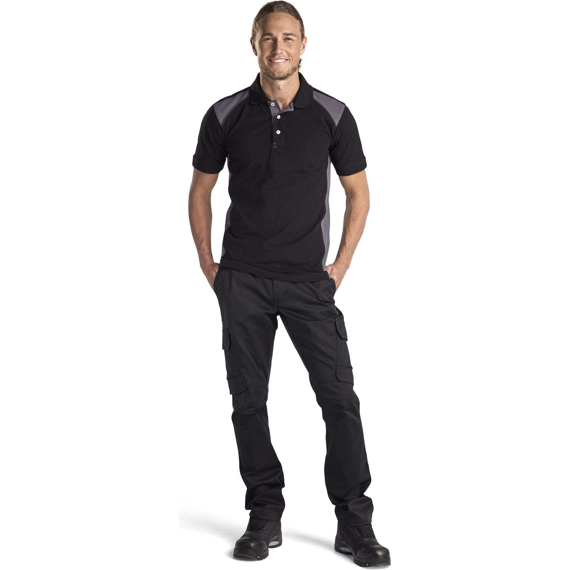 Blaklader Polo Shirt, Black/Medium Grey (5)