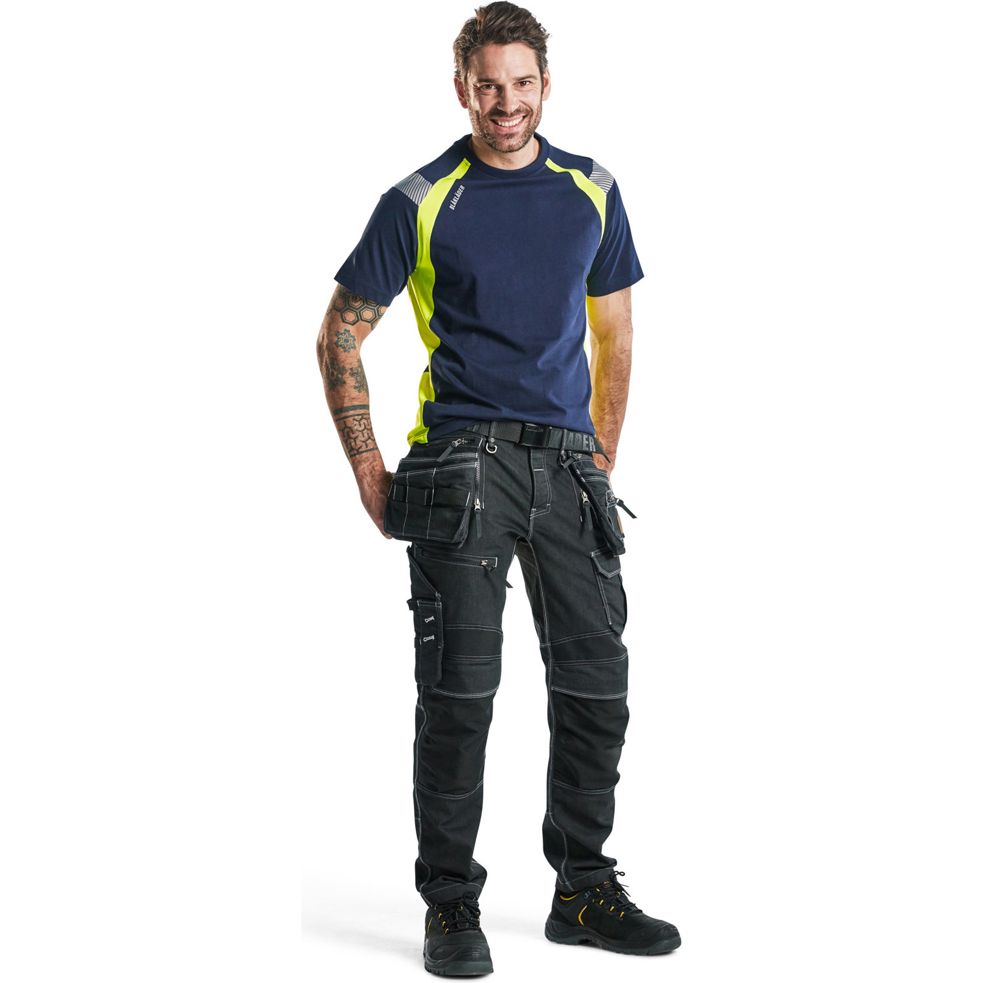 Blaklader T-Shirt, Navy/Yellow (5)