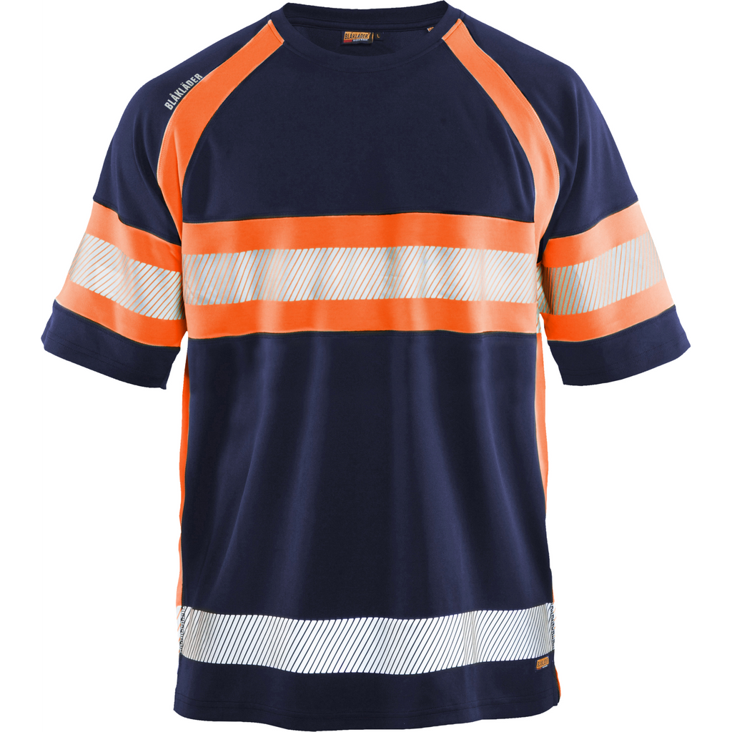 Blaklader High Vis UV Protection T-Shirt, Navy/Orange