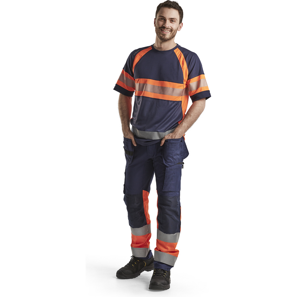Blaklader High Vis UV Protection T-Shirt, Navy/Orange (5)