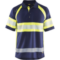 Blaklader High Vis UV Protection Polo Shirt, Navy Blue/ Yellow