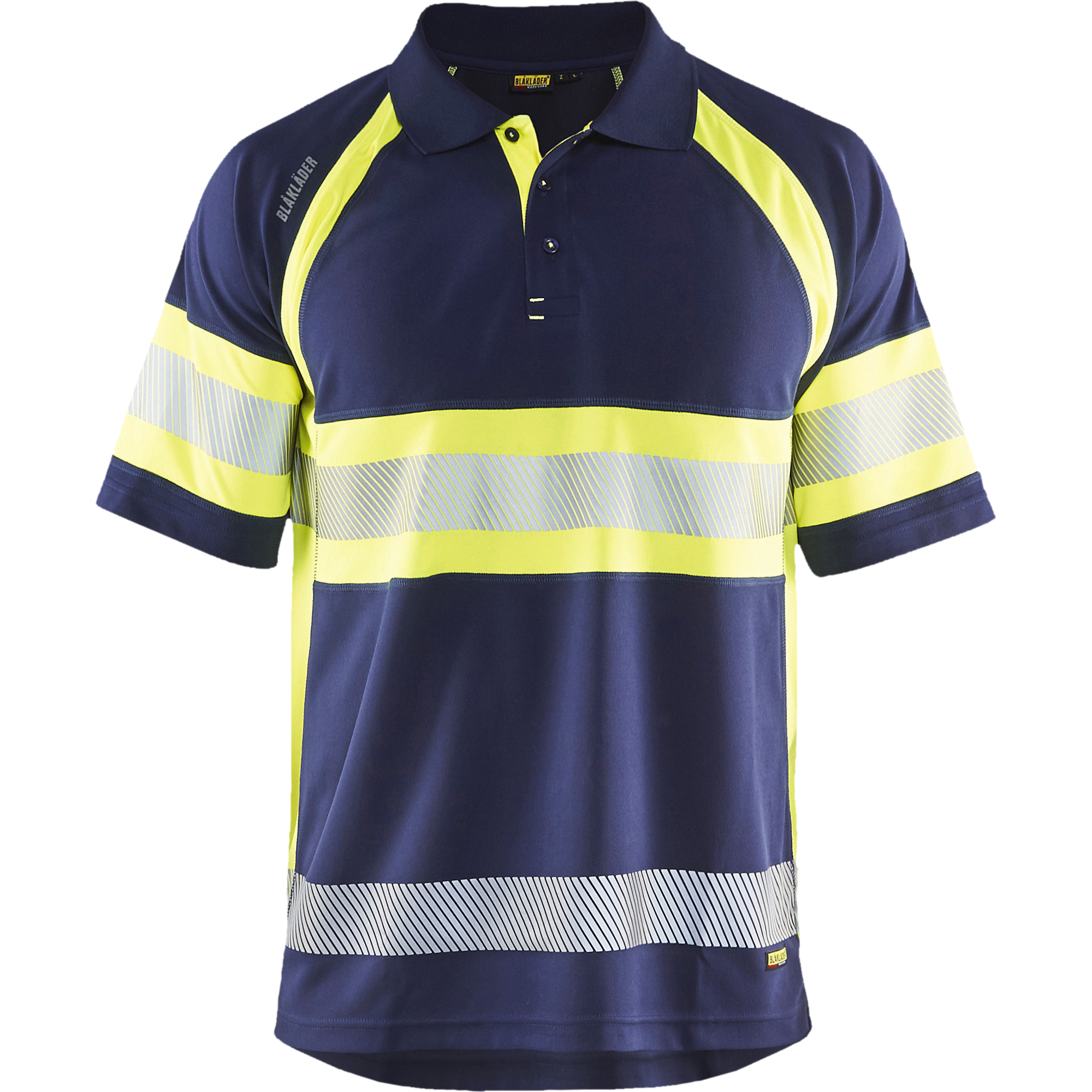 Blaklader High Vis UV Protection Polo Shirt, Navy Blue/ Yellow