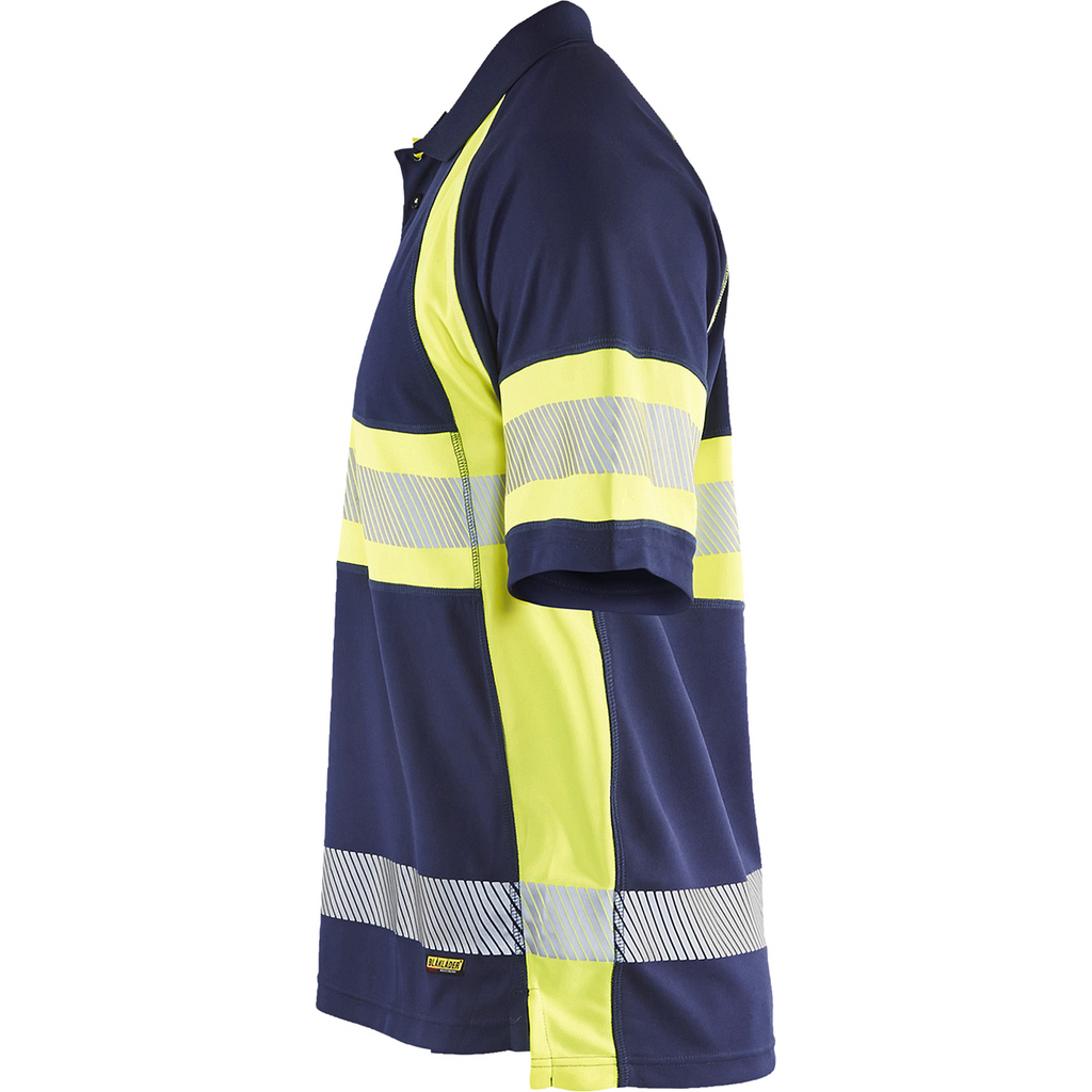 Blaklader High Vis UV Protection Polo Shirt, Navy Blue/ Yellow (3)