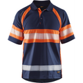 Blaklader High Vis UV Protection Polo Shirt, Navy Blue/Orange