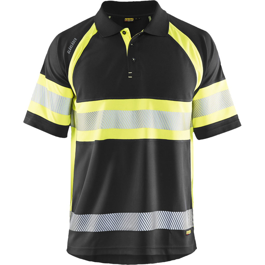 Blaklader High Vis UV Protection Polo Shirt, Black/Yellow