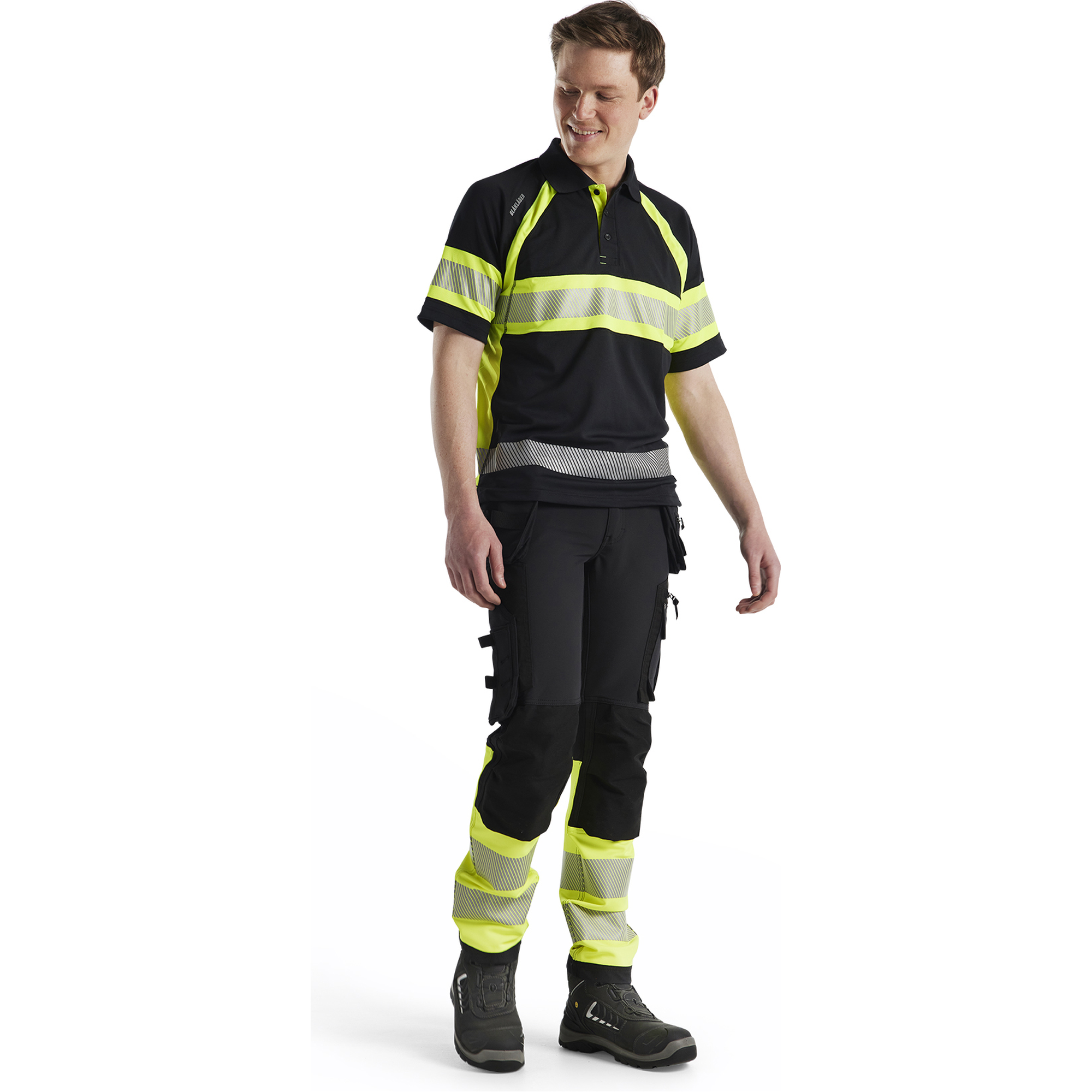 Blaklader High Vis UV Protection Polo Shirt, Black/Yellow (5)