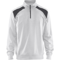 Blaklader Two-Tone Half-Zip Sweatshirt, White/Dark Grey