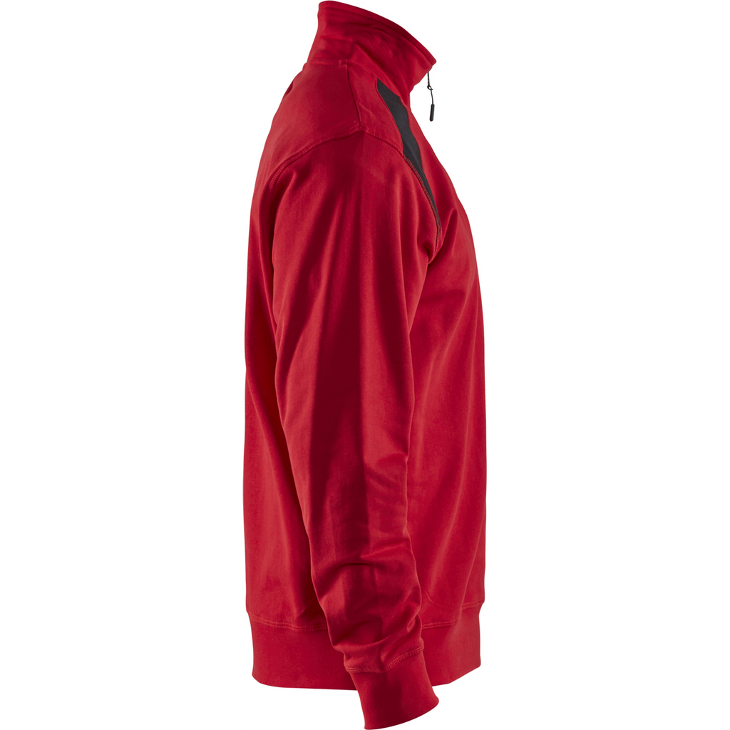 Blaklader Two-Tone Half-Zip Sweatshirt, Red/Black (2)