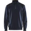Blaklader Two-Tone Half-Zip Sweatshirt, Dark Navy/Black