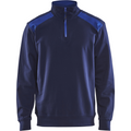 Blaklader Two-Tone Half-Zip Sweatshirt, Navy Blue/Royal Blue