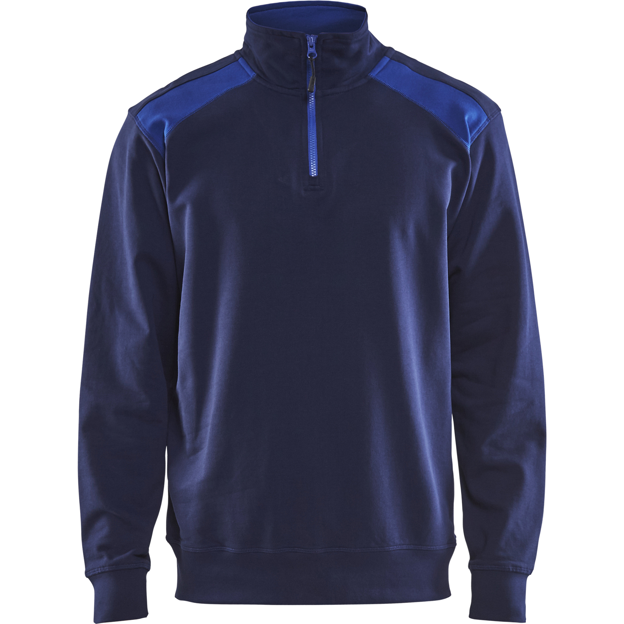 Blaklader Two-Tone Half-Zip Sweatshirt, Navy Blue/Royal Blue