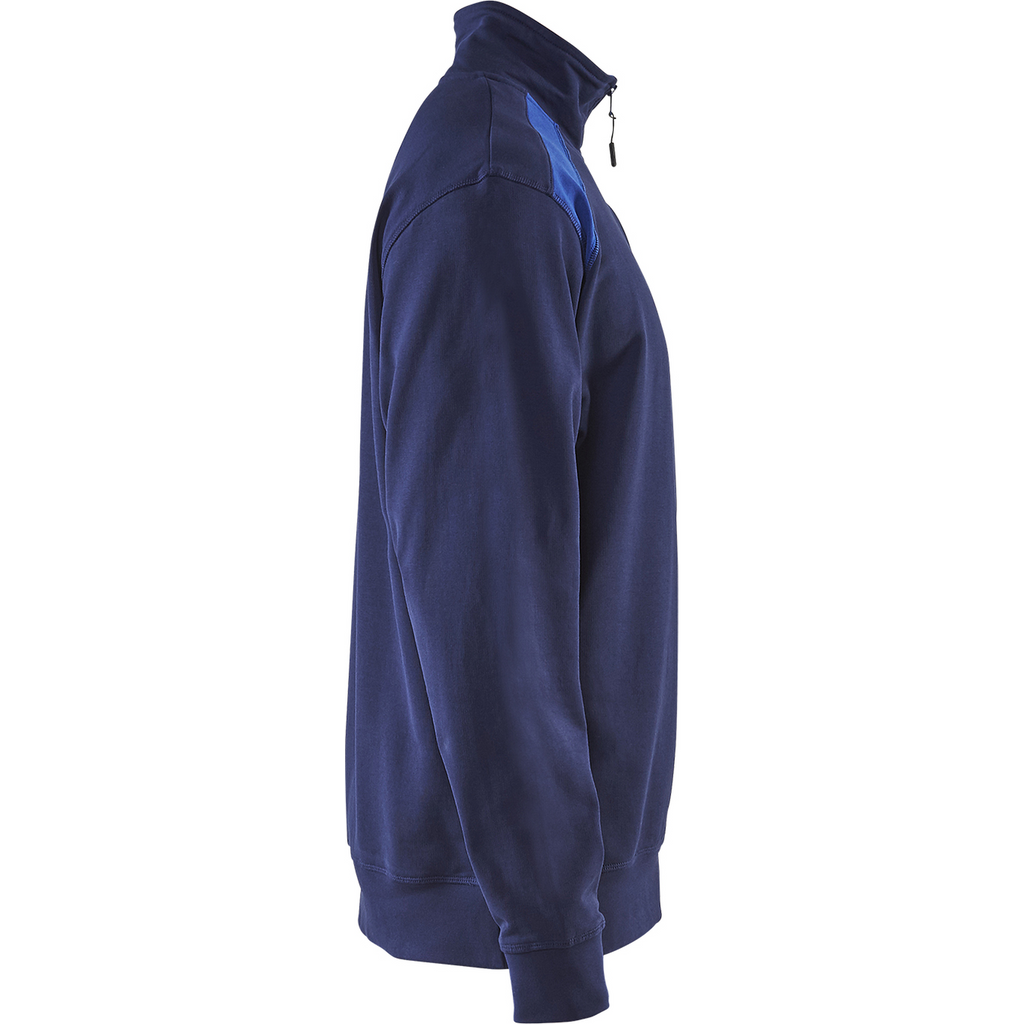 Blaklader Two-Tone Half-Zip Sweatshirt, Navy Blue/Royal Blue (2)