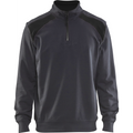 Blaklader 2-Tone Half-Zip Sweatshirt, Medium Grey/Black