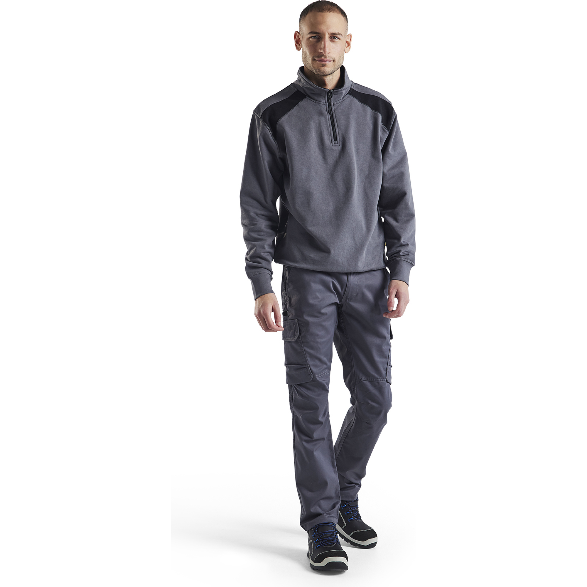 Blaklader 2-Tone Half-Zip Sweatshirt, Medium Grey/Black (5)