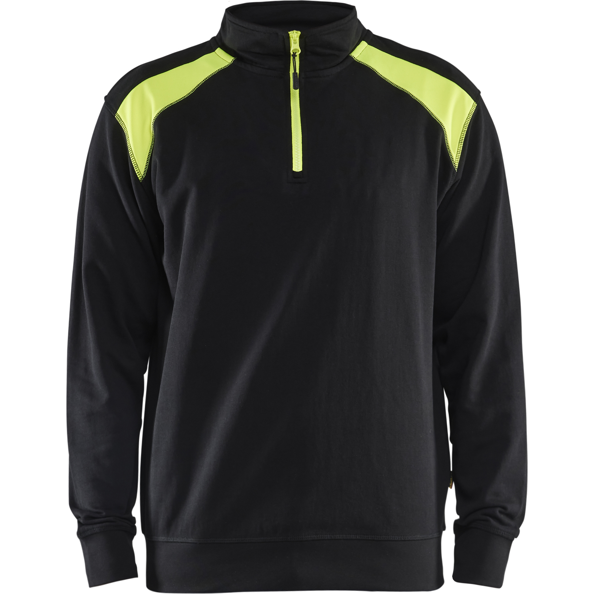 Blaklader Two-Tone Half-Zip Sweatshirt, Black/Yellow