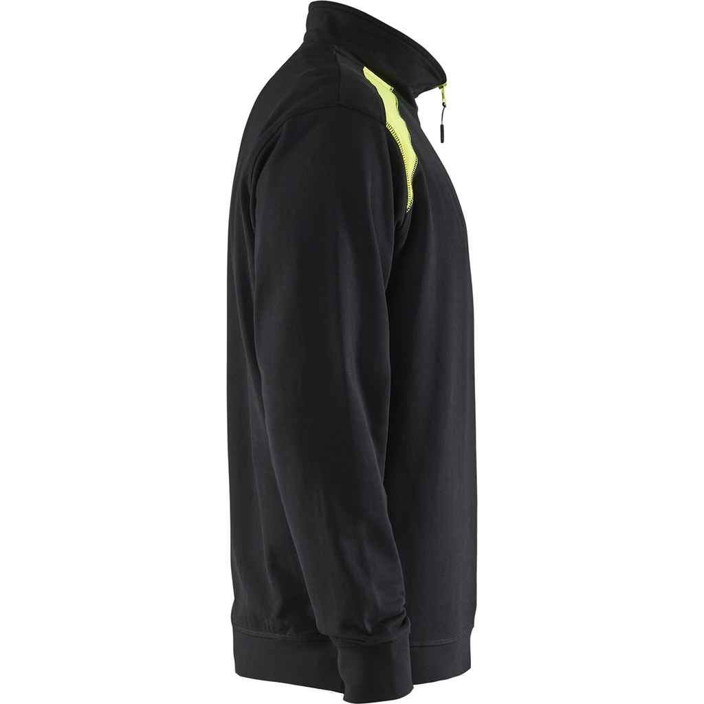 Blaklader Two-Tone Half-Zip Sweatshirt, Black/Yellow (2)