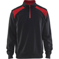 Blaklader 2-Tone Half-Zip Sweatshirt, Black/Red