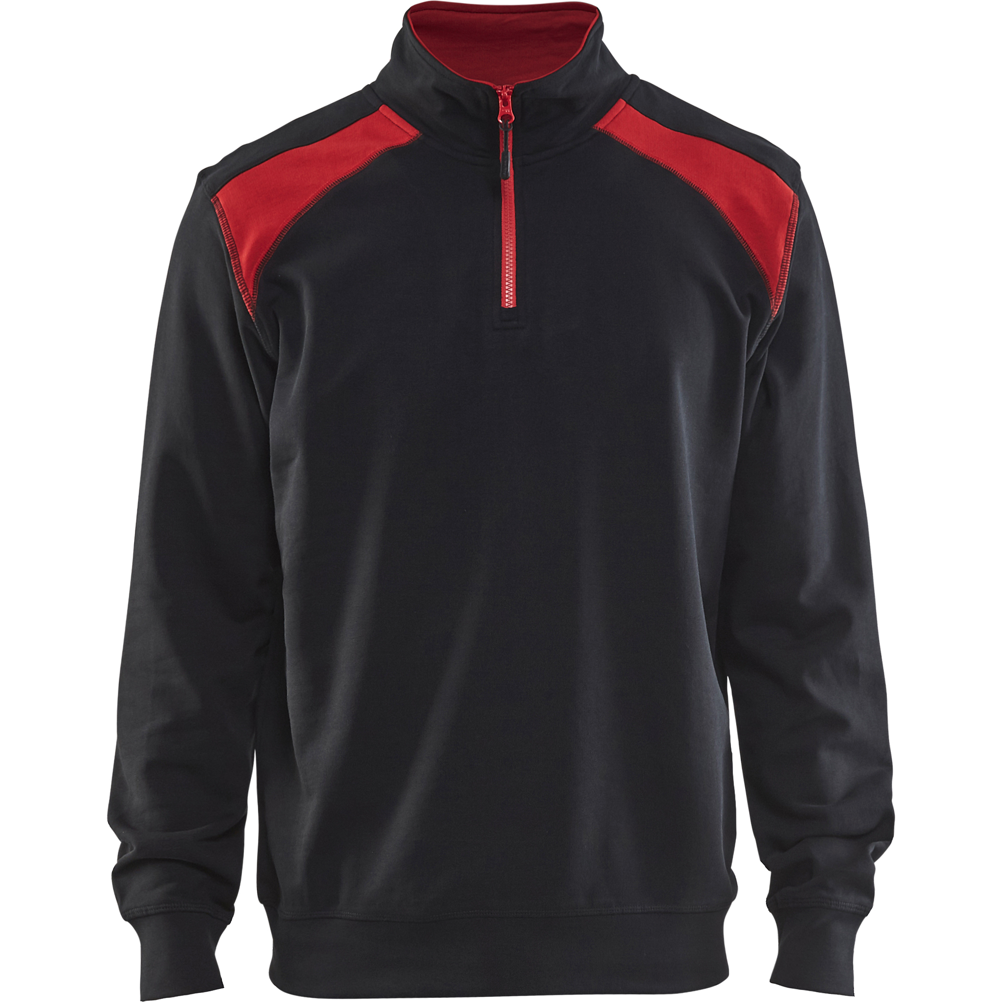 Blaklader 2-Tone Half-Zip Sweatshirt, Black/Red