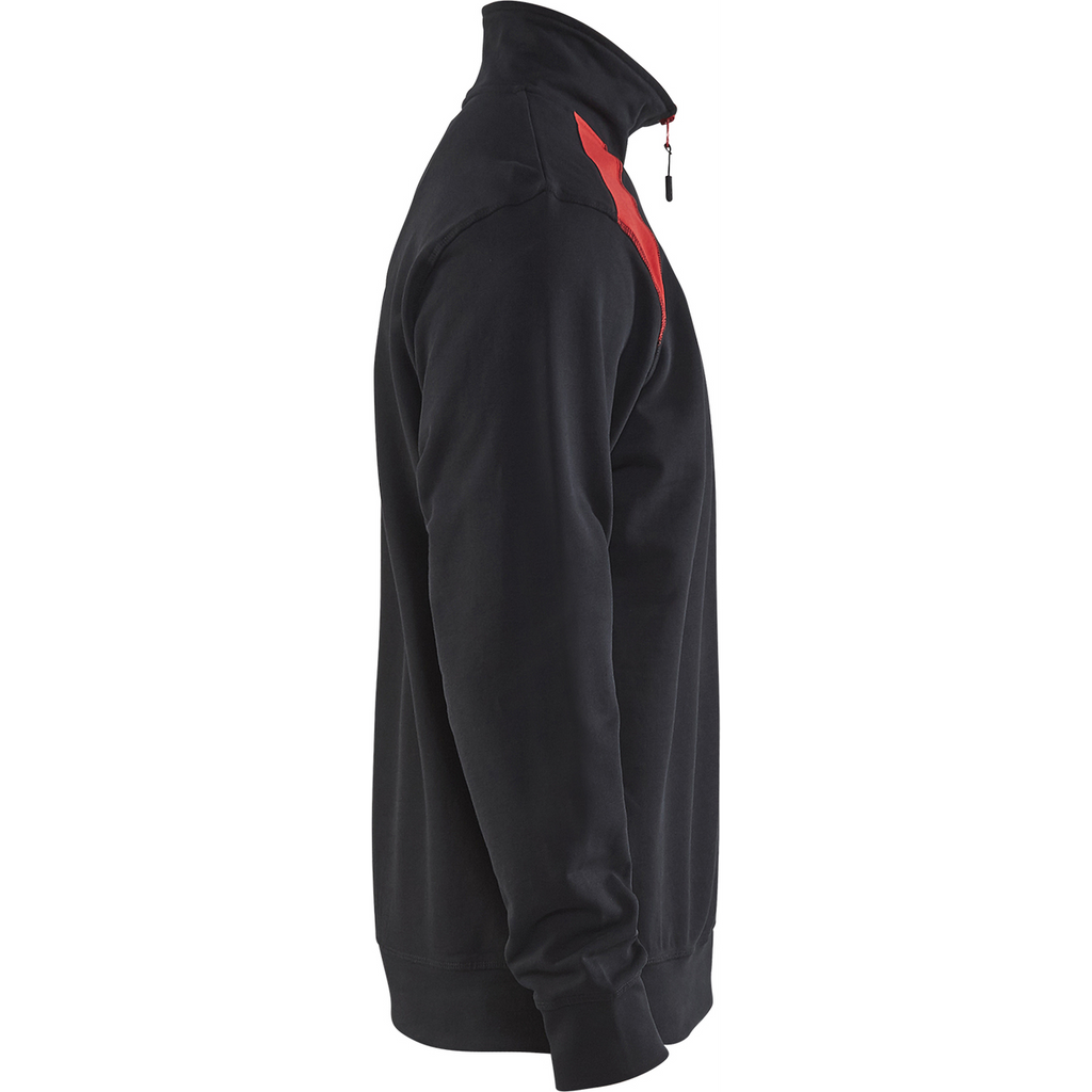 Blaklader 2-Tone Half-Zip Sweatshirt, Black/Red (2)