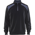 Blaklader Two-Tone Half-Zip Sweatshirt, Black/Grey