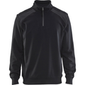 Blaklader Two-Tone Half-Zip Sweatshirt, Black/Medium Grey