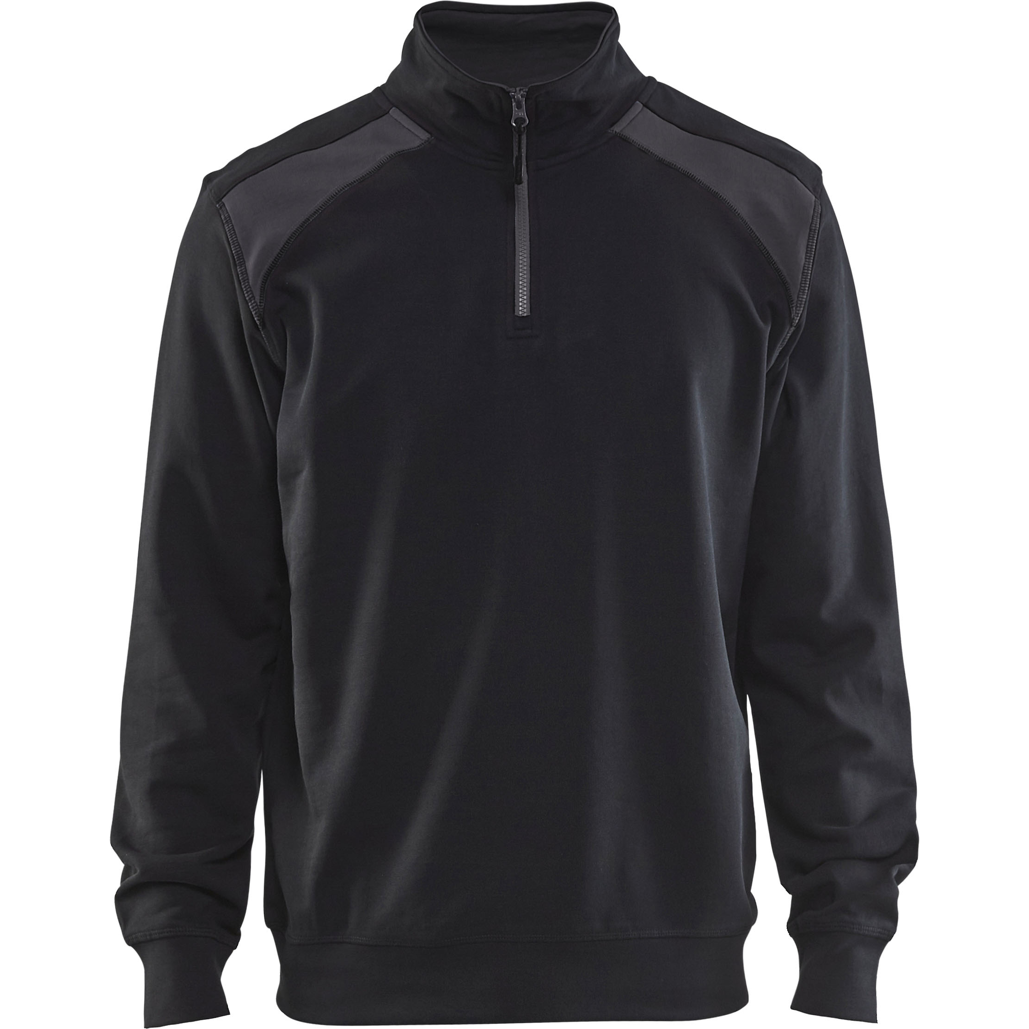 Blaklader Two-Tone Half-Zip Sweatshirt, Black/Dark Grey