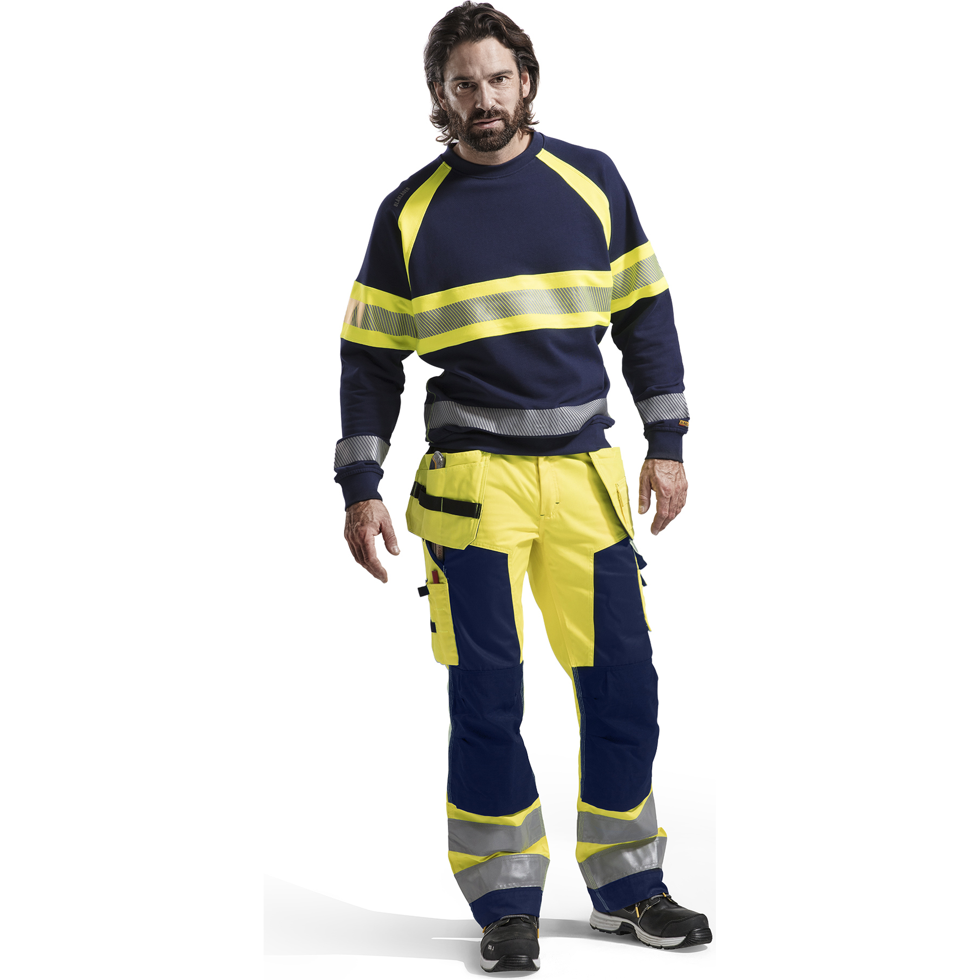 Blaklader High Vis Sweatshirt, Navy Blue/Yellow (5)