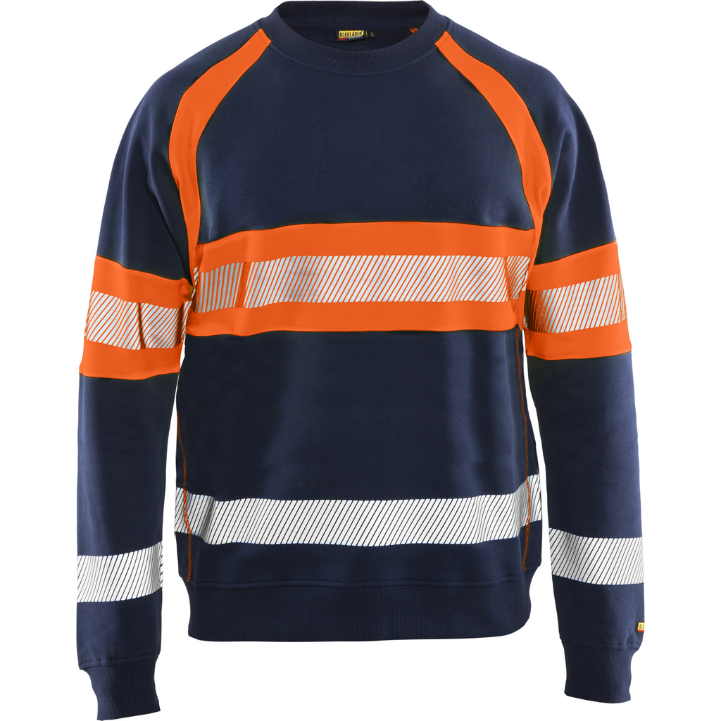 Blaklader High Vis Sweatshirt, Navy Blue/Orange