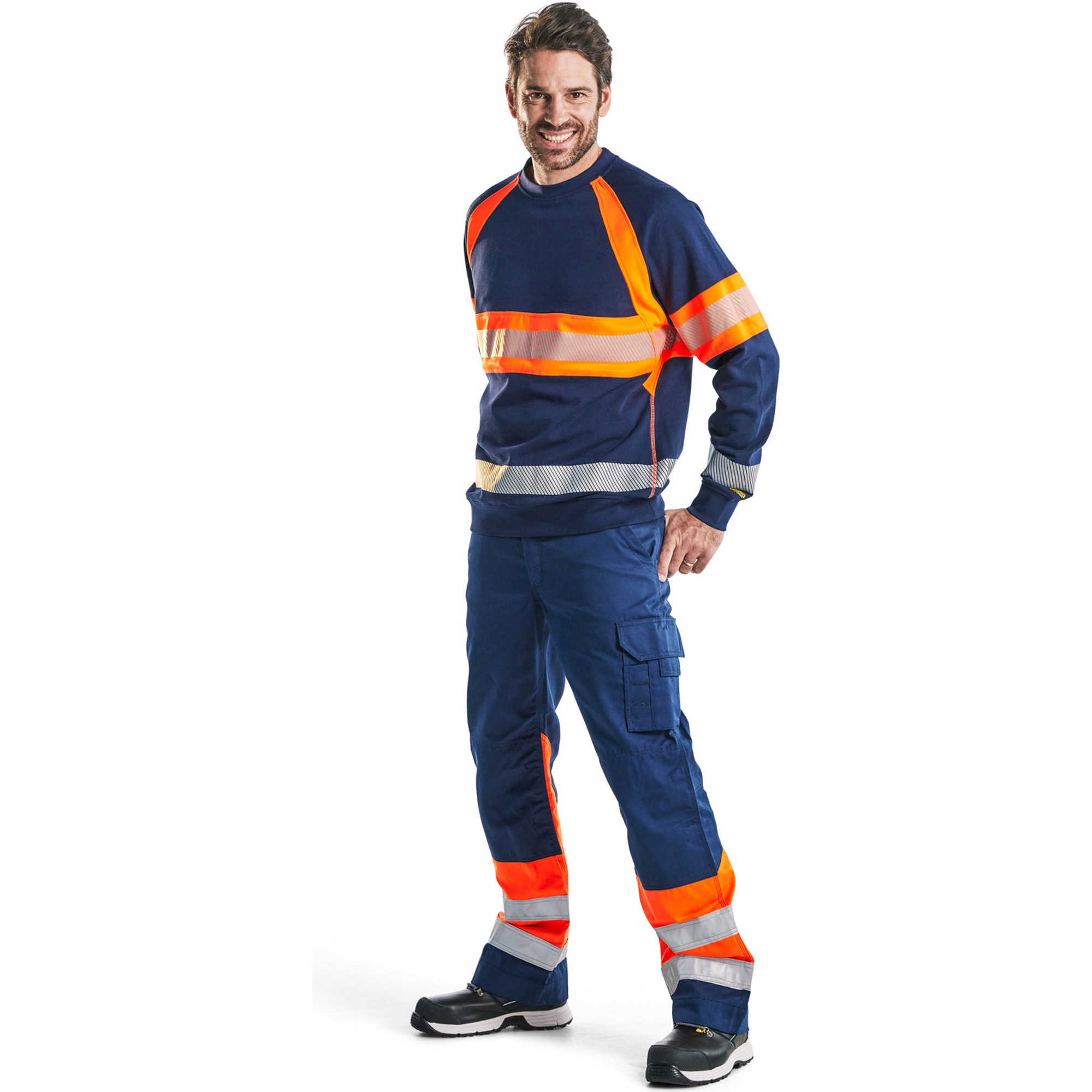 Blaklader High Vis Sweatshirt, Navy Blue/Orange (5)