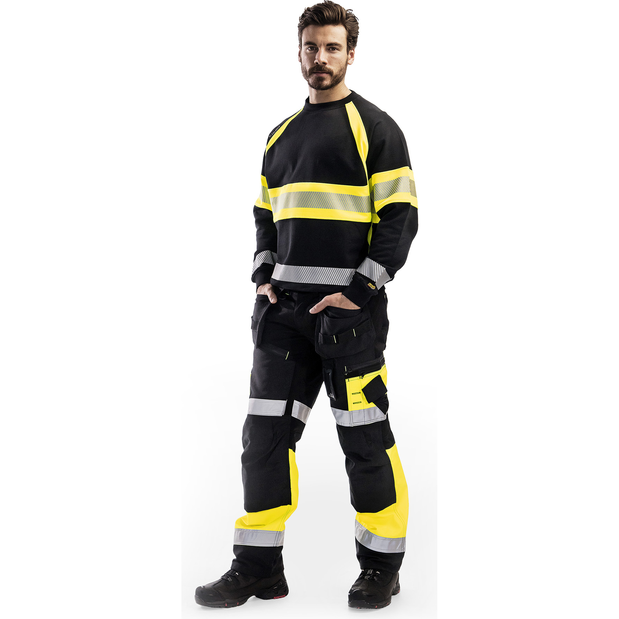 Blaklader High Vis Sweatshirt, Black/Yellow (5)