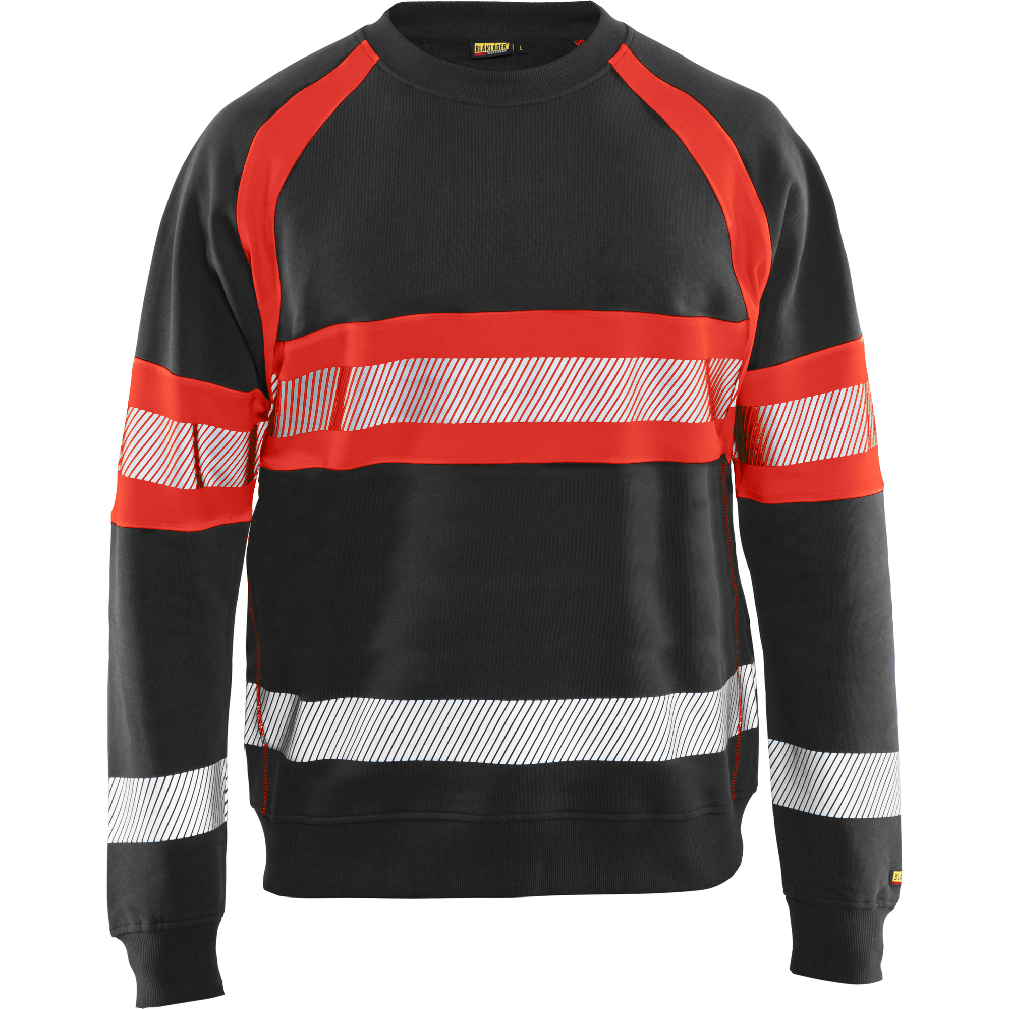 Blaklader High Vis Sweatshirt, Black/High Vis Red