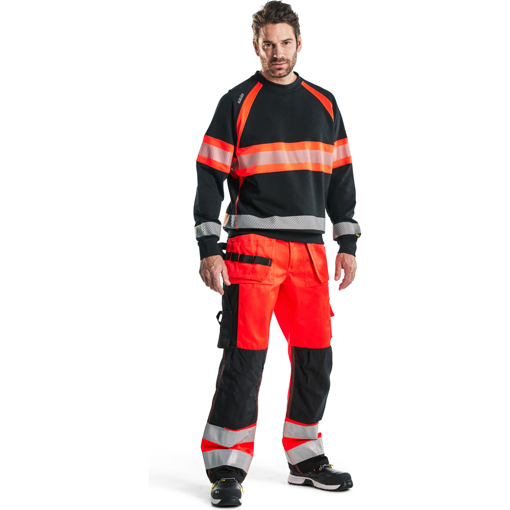 Blaklader High Vis Sweatshirt, Black/High Vis Red (5)