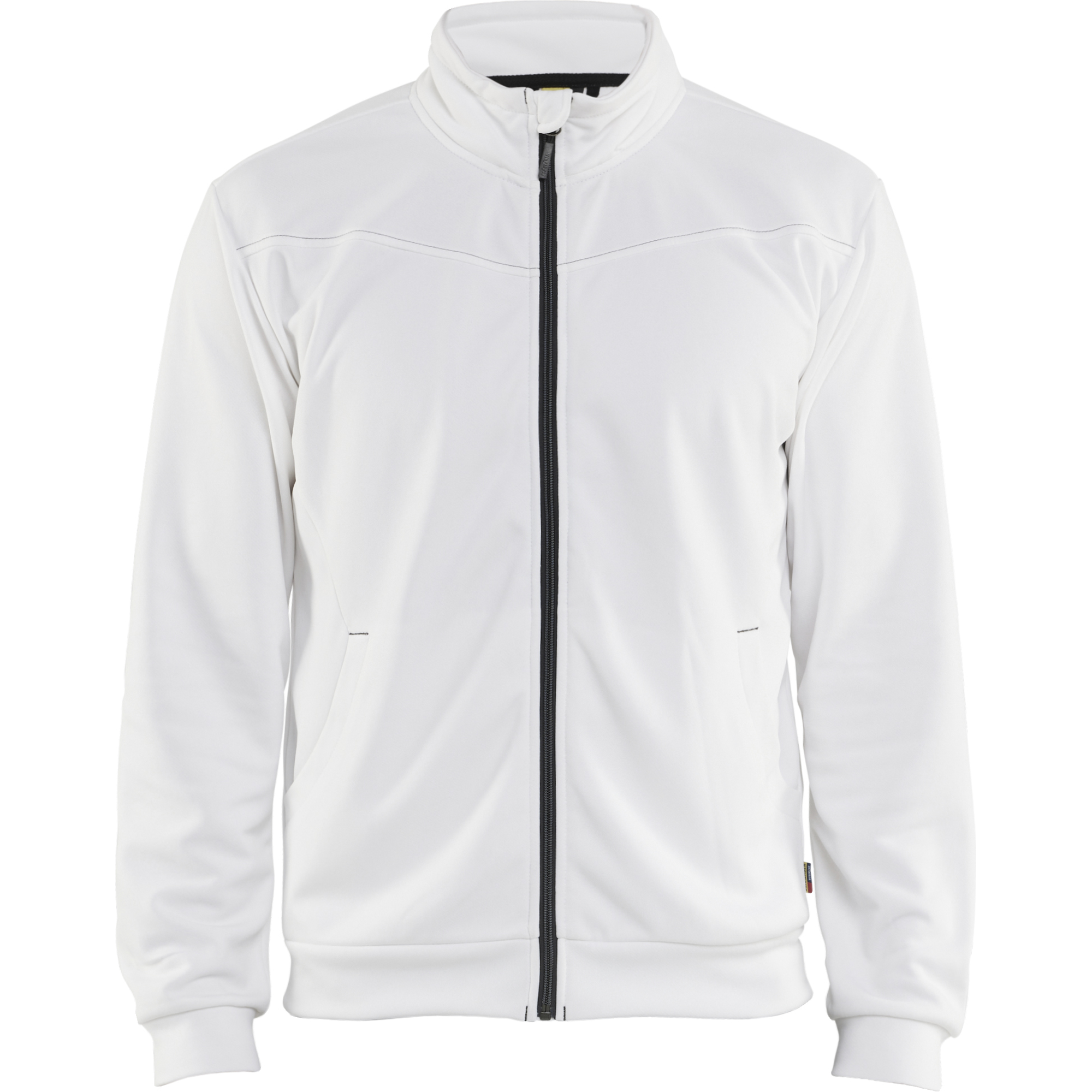 Blaklader Sweat Jacket with Zip, White/Dark Grey