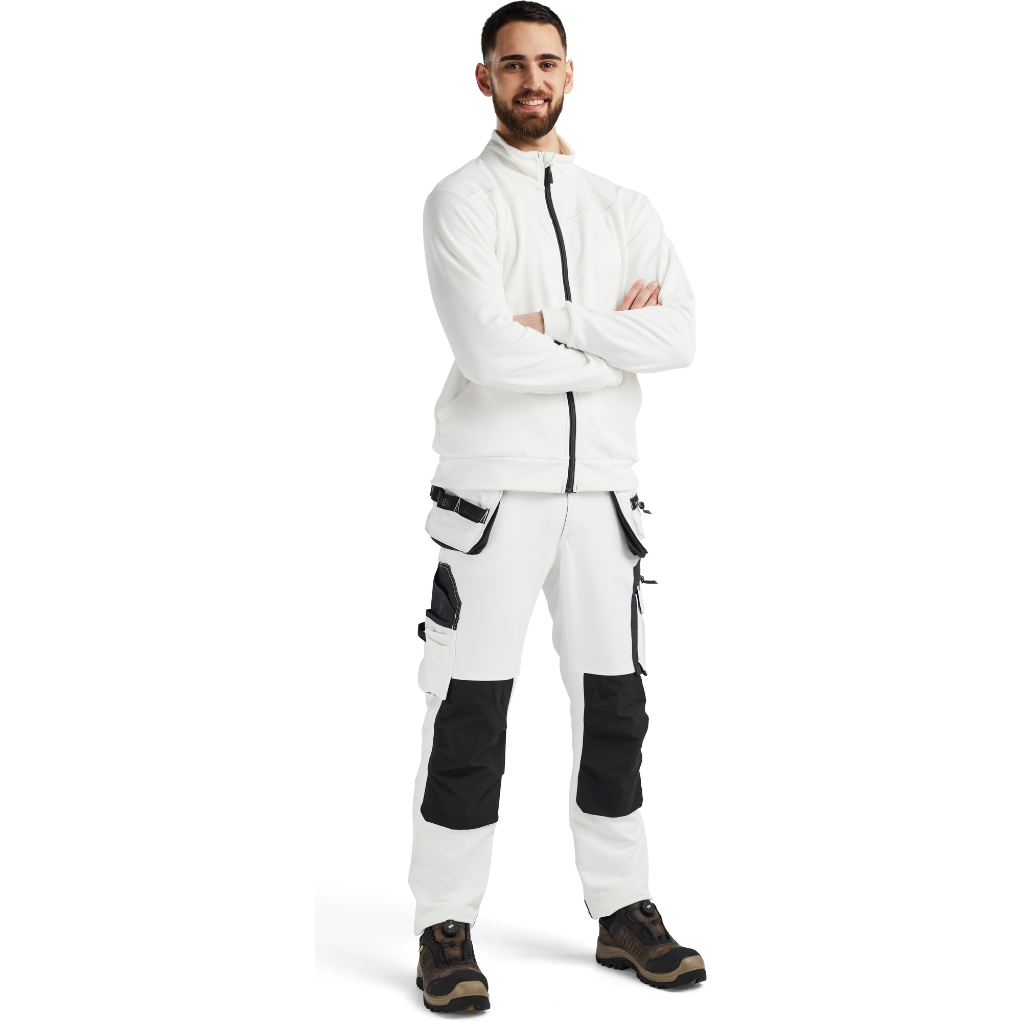 Blaklader Sweat Jacket with Zip, White/Dark Grey (5)