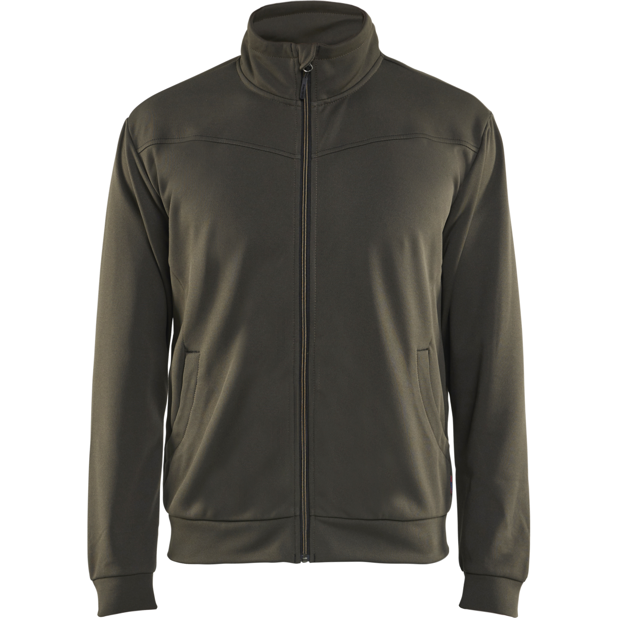 Blaklader Sweat Jacket with Zipper, Dark Olive Green/Black