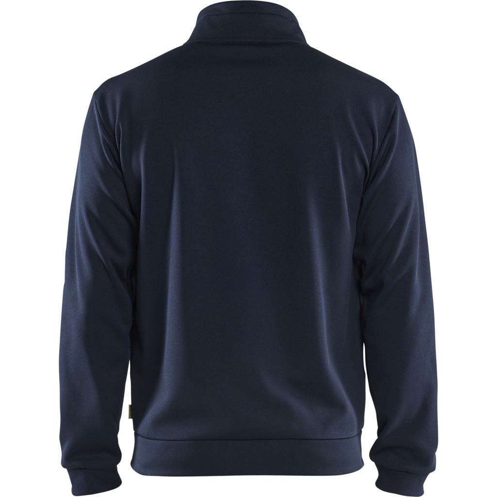 Blaklader Sweat Jacket with Zipper, Dark Navy/Yellow (4)
