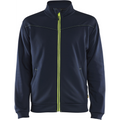 Blaklader Sweat Jacket with Zipper, Dark Navy/Yellow