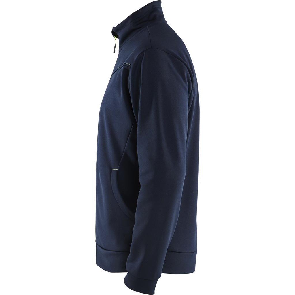 Blaklader Sweat Jacket with Zipper, Dark Navy/Yellow (3)