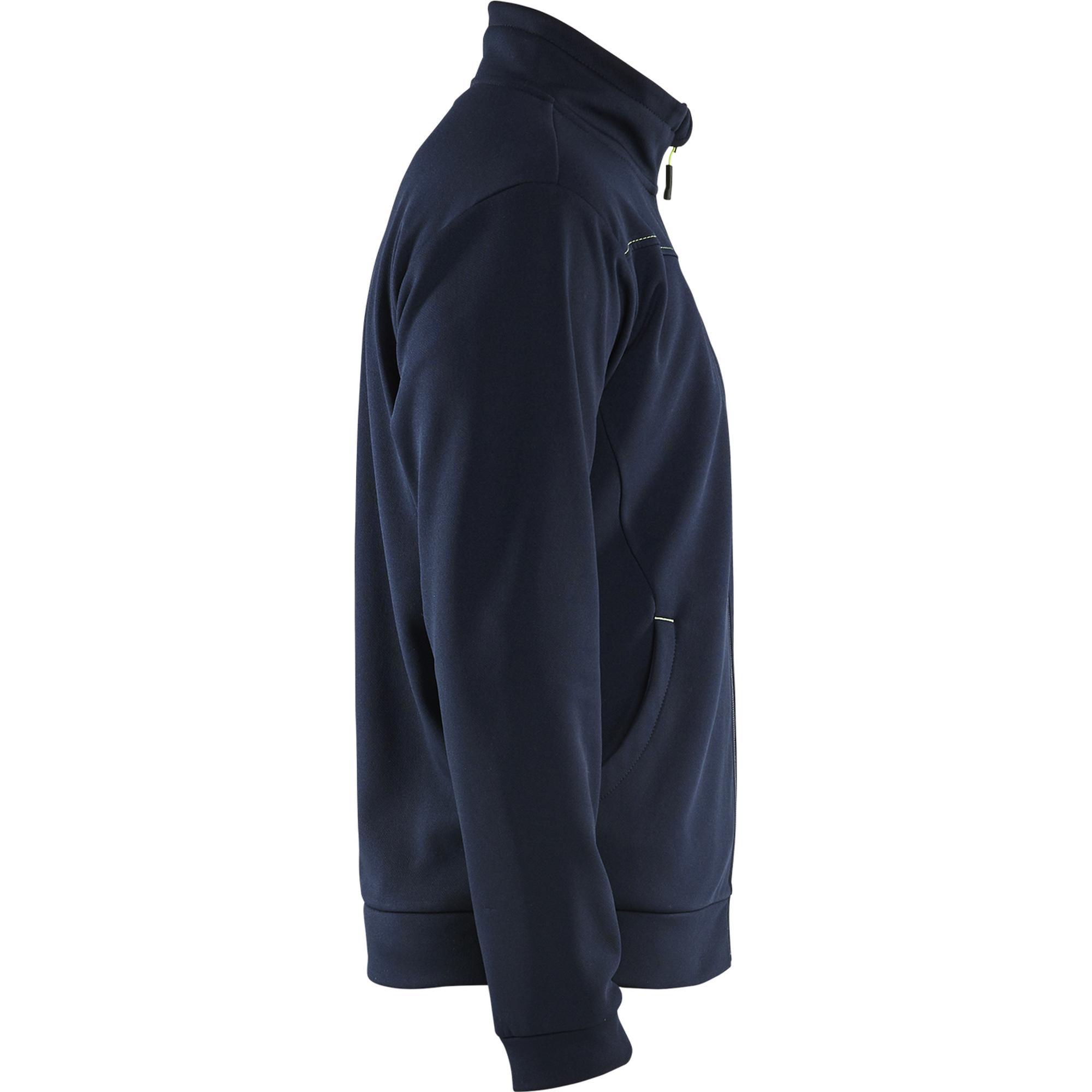 Blaklader Sweat Jacket with Zipper, Dark Navy/Yellow (2)