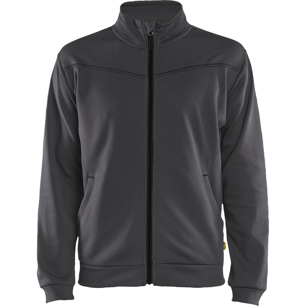 Blaklader Sweat Jacket with Zipper, Medium Grey/Black