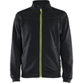Blaklader Sweat Jacket with Zipper, Black/Yellow
