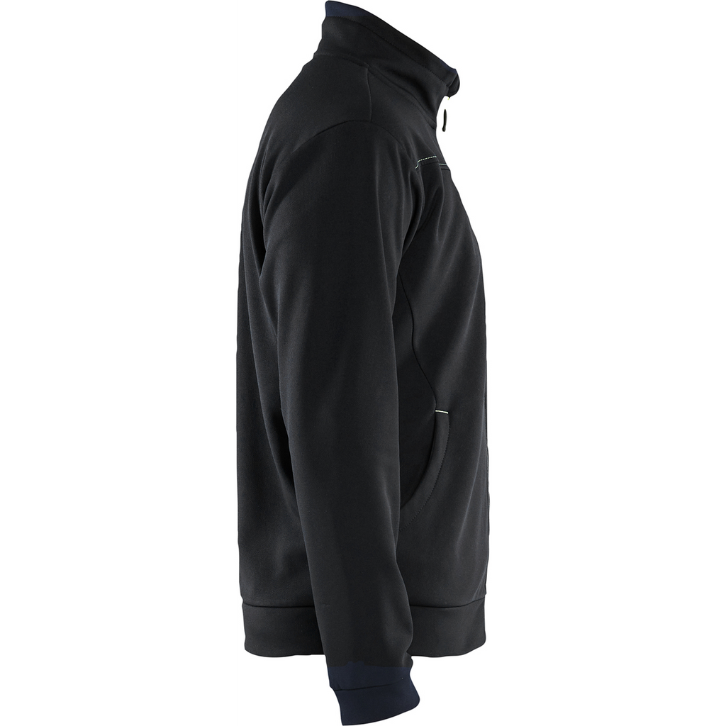 Blaklader Sweat Jacket with Zipper, Black/Yellow (2)